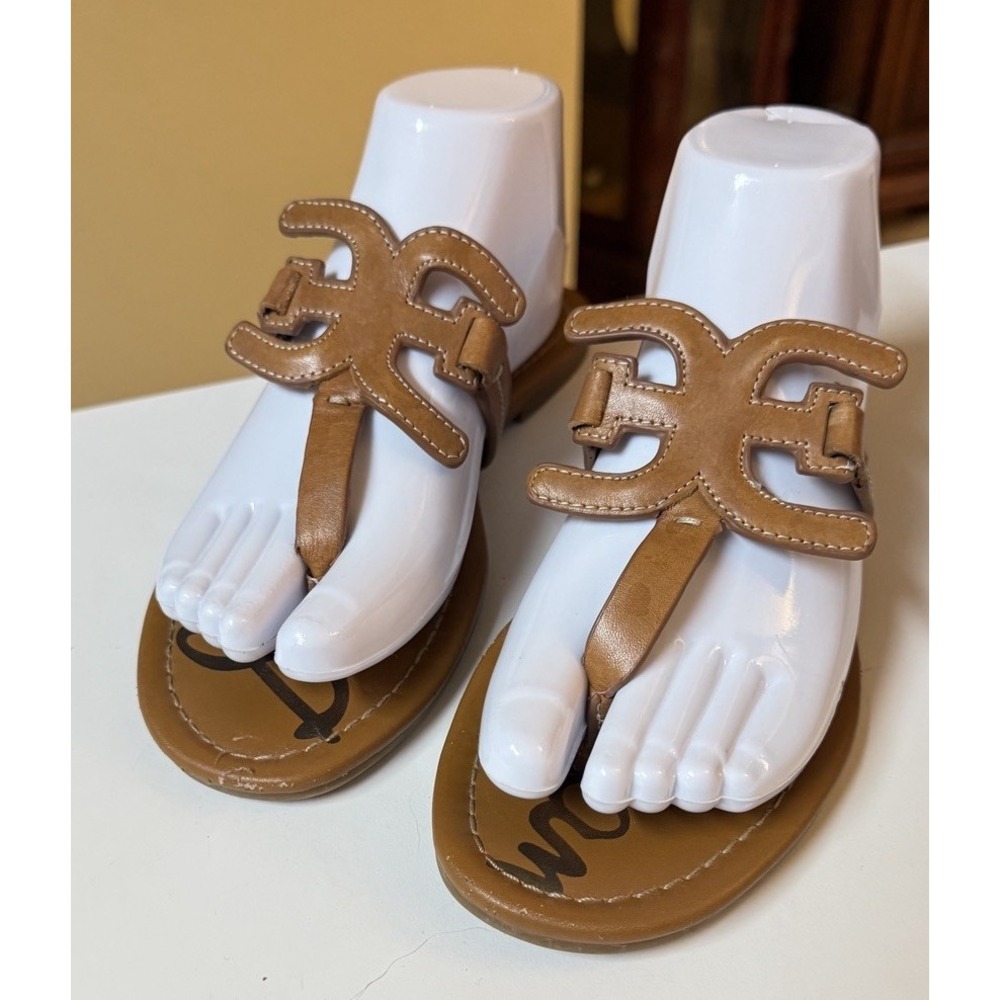 Sam Edelman Carter Brown Slip On Thong Leather Women's Sandals Size 7